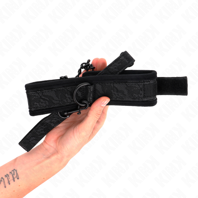 Collare BDSM con Guinzaglio Kink — Regolabile 34-54 cm