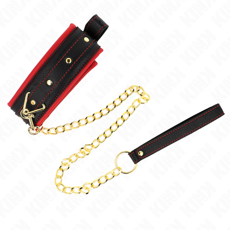 Collare BDSM con Guinzaglio Kink — Tessuto Regolabile 33-48 cm