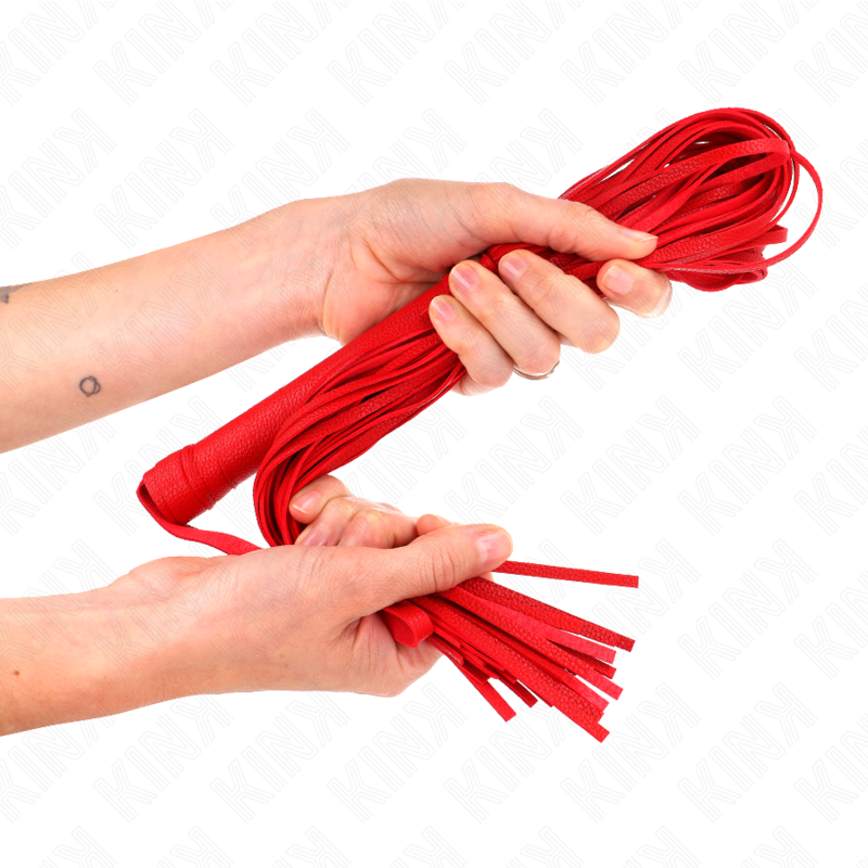Frusta BDSM Morbida Kink Impact & Touch — PVC Rosso, 70 cm