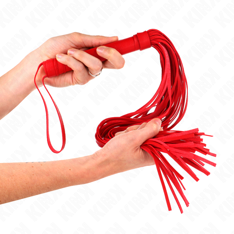 Frusta BDSM Morbida Kink Impact & Touch — PVC Rosso, 70 cm
