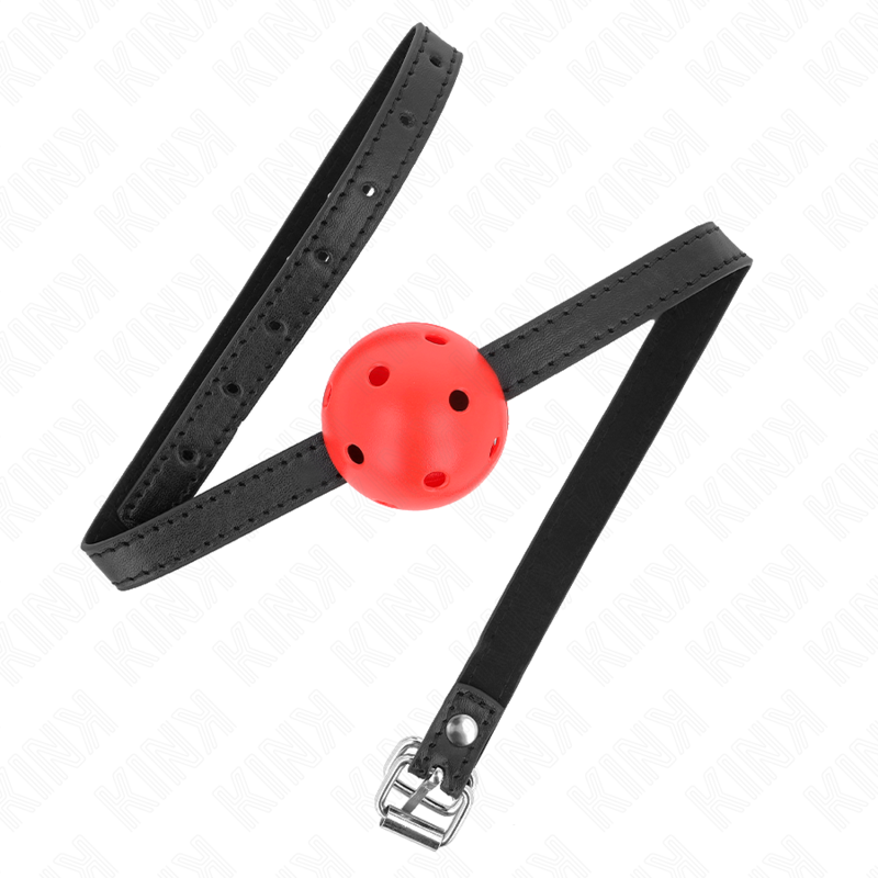 Bavaglio Ball Gag BDSM Kink Simplicity — Sfera 4,5 cm, Rosso