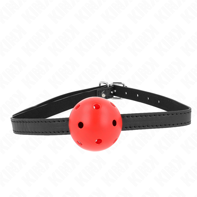 Bavaglio Ball Gag BDSM Kink Simplicity — Sfera 4,5 cm, Rosso