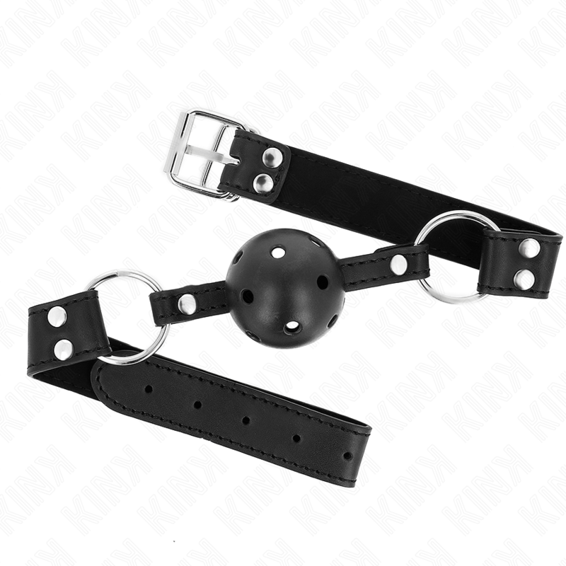 Bavaglio Sfera BDSM Kink — 4 cm, Regolabile, Nero