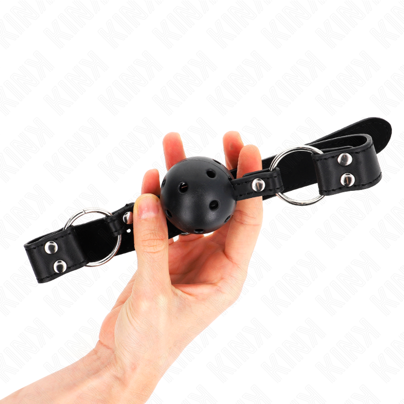 Bavaglio Sfera BDSM Kink — 4 cm, Regolabile, Nero