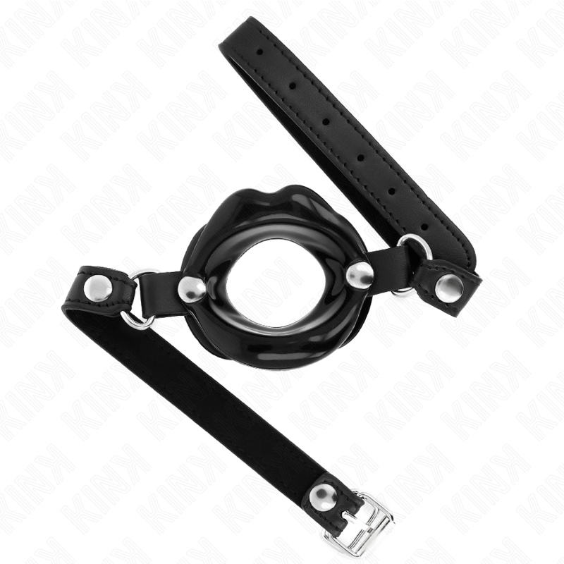 Bavaglio BDSM Lip Kink — Cinturino Similpelle Nera, 8 cm