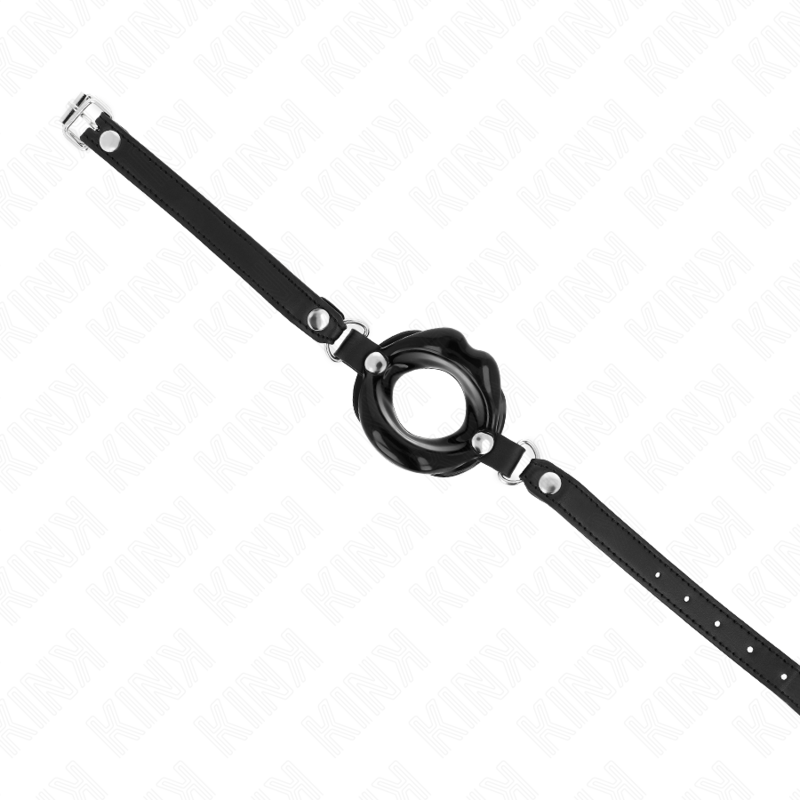 Bavaglio BDSM Lip Kink — Cinturino Similpelle Nera, 8 cm