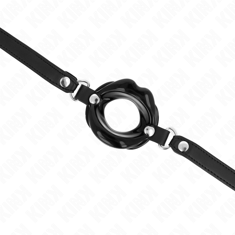 Bavaglio BDSM Lip Kink — Cinturino Similpelle Nera, 8 cm