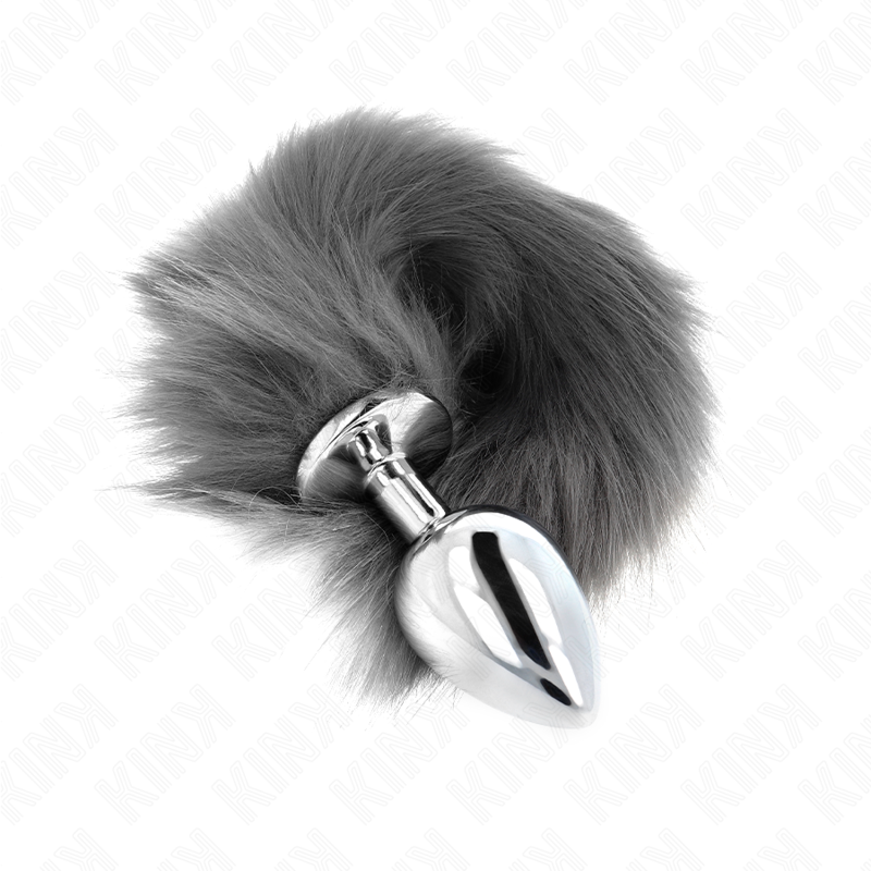 Plug Anale con Coda Sintetica Kink — Taglia L, 10 x 4 cm