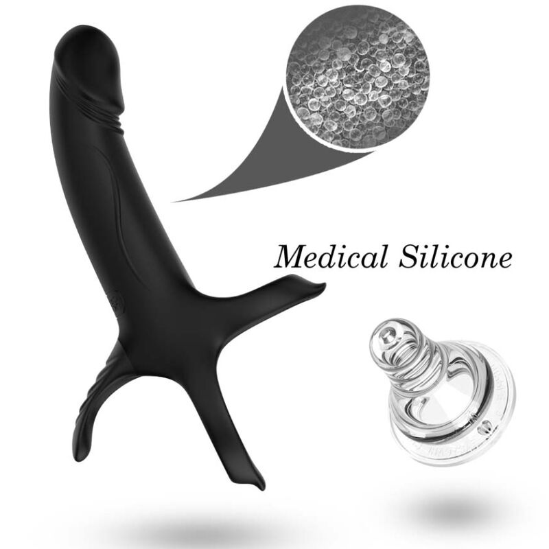 Anello Fallico Vibrante Armony — Silicone, 9 Modalità, Nero