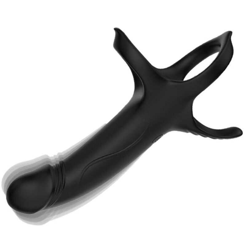Anello Fallico Vibrante Armony — Silicone, 9 Modalità, Nero