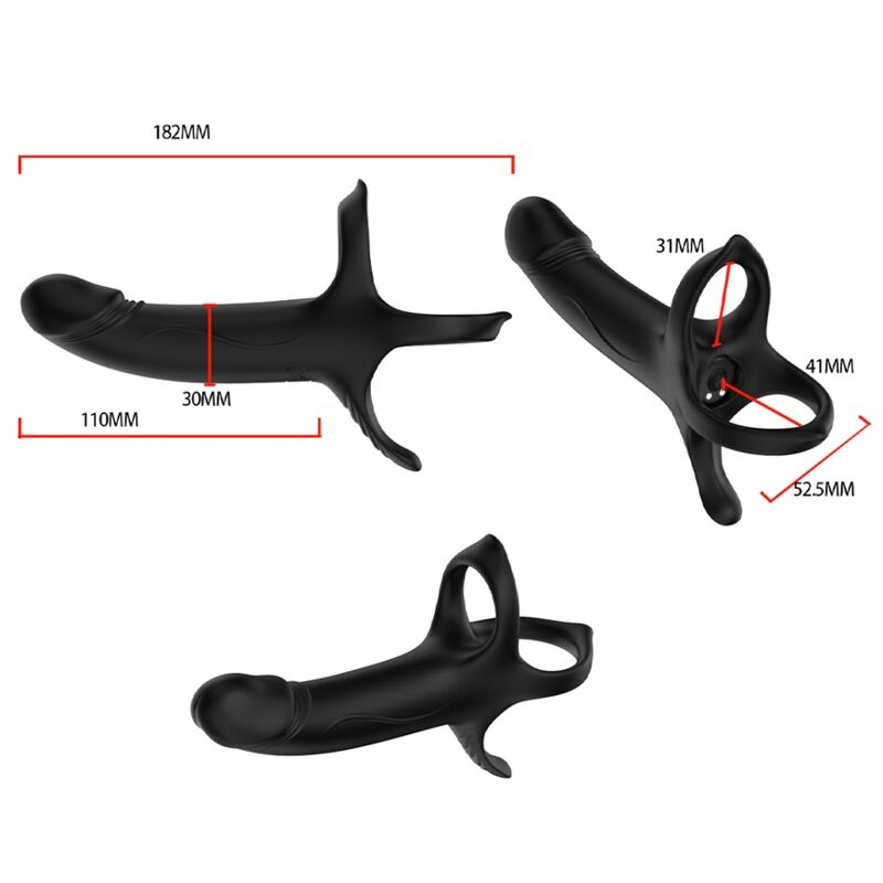 Anello Fallico Vibrante Armony — Silicone, 9 Modalità, Nero