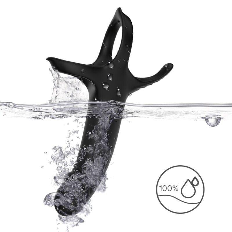 Anello Fallico Vibrante Armony — Silicone, 9 Modalità, Nero