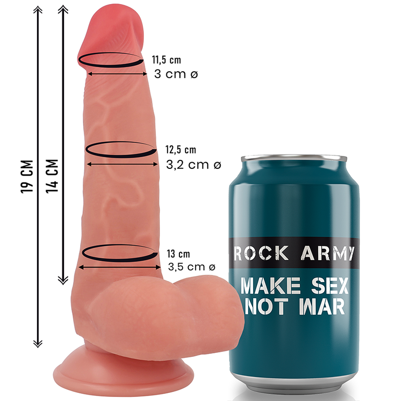 Dildo Realistico Rock Army Liquid Silicone Fox — 19 cm