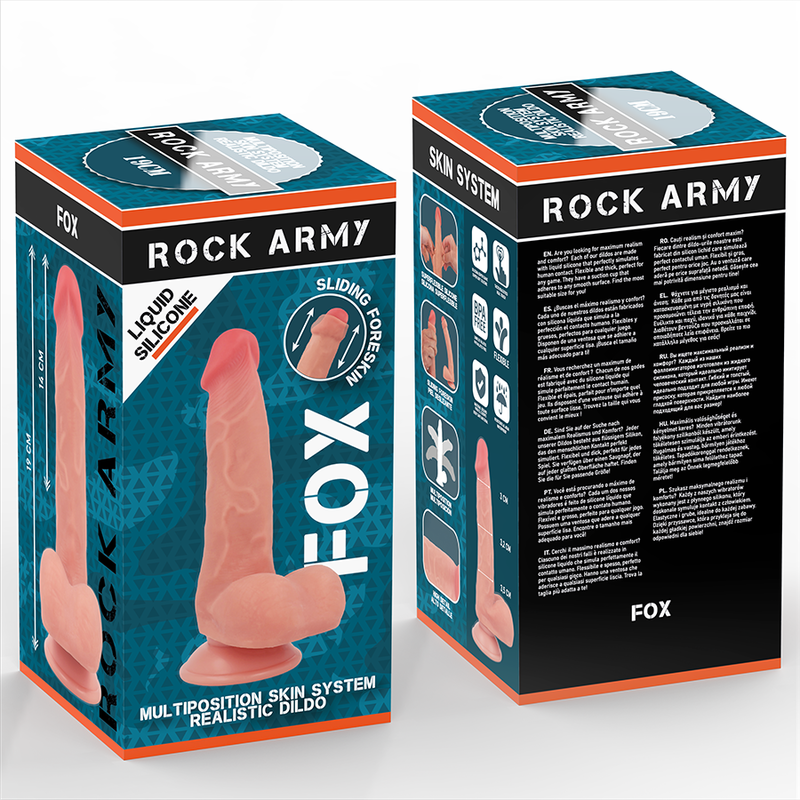 Dildo Realistico Rock Army Liquid Silicone Fox — 19 cm