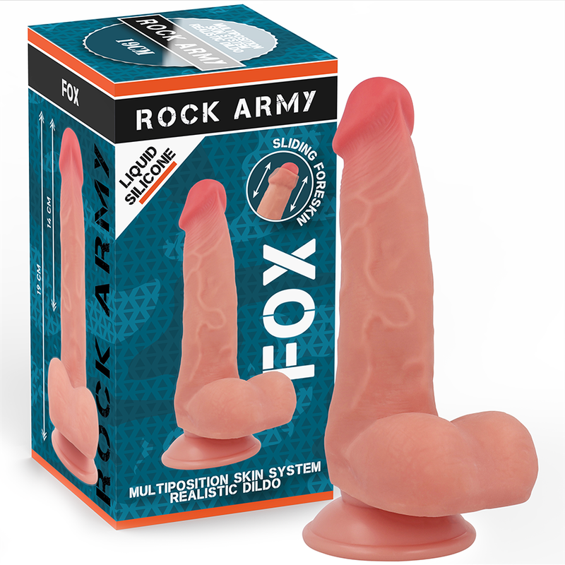 Dildo Realistico Rock Army Liquid Silicone Fox — 19 cm