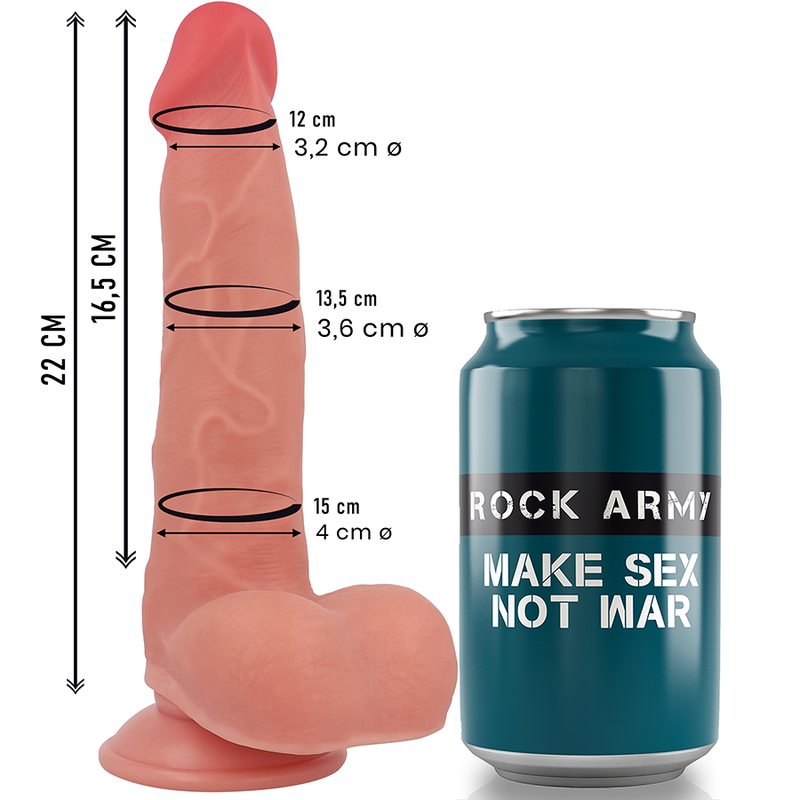 Dildo Realistico Rock Army Ranger — Silicone, 22 cm