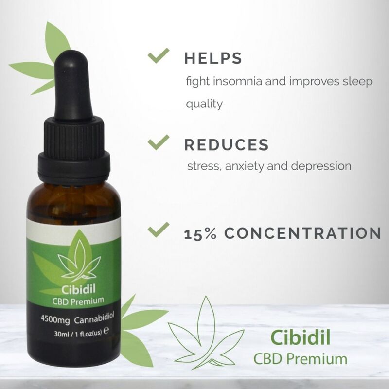 Olio CBD Rilassante 500 Cosmetics Cibidil — 15%, 30 ml