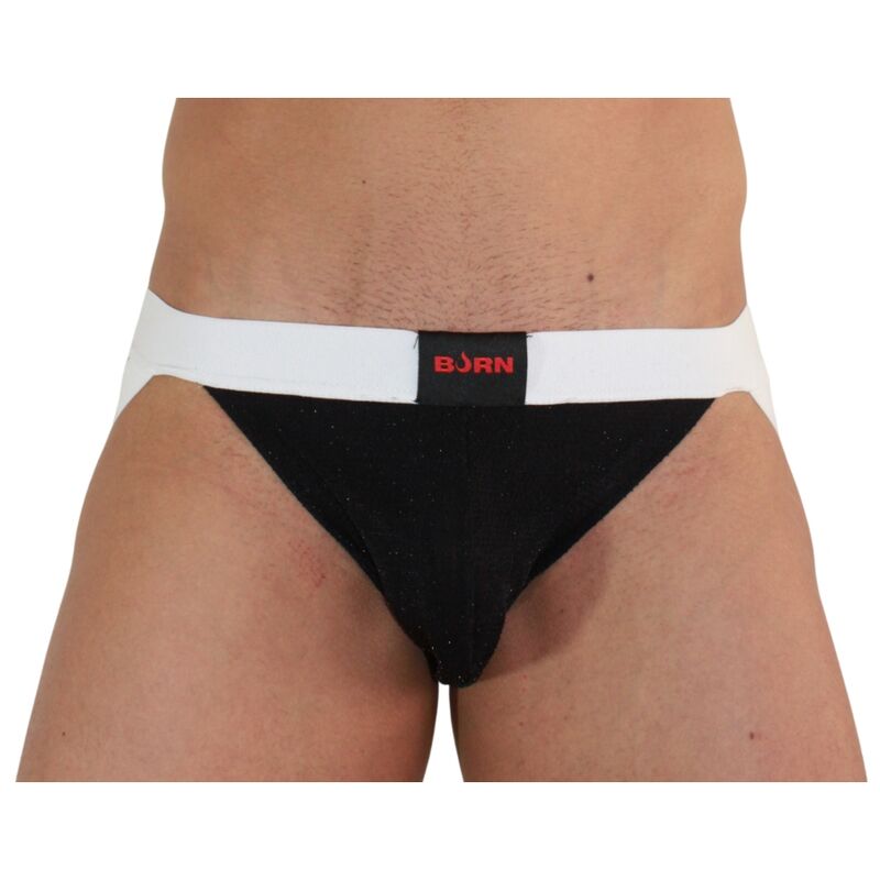 Jockstrap Lucido BURN 004 — Nero/Bianco, XL