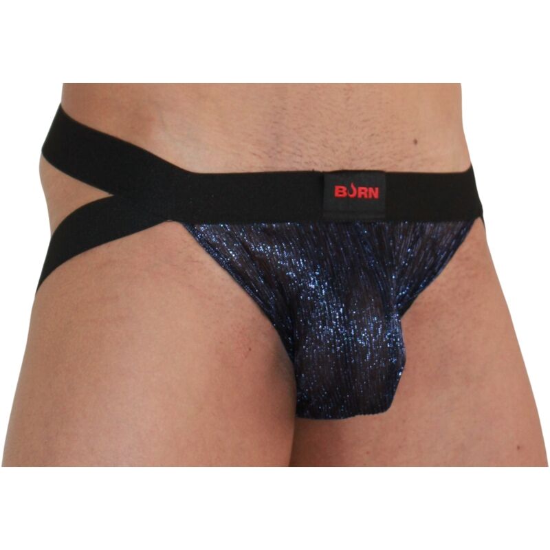 Jockstrap Uomo BURN 006 — Blu Lucido/Nero