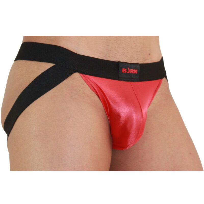 Jockstrap Uomo BURN 010 — Rosso/Nero, Taglia M