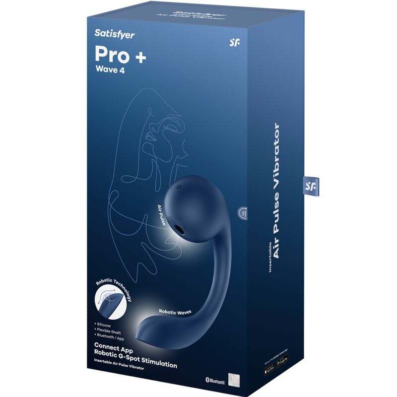Stimolatore Punto G Air Pulse Satisfyer Pro+ Wave 4 — Blu