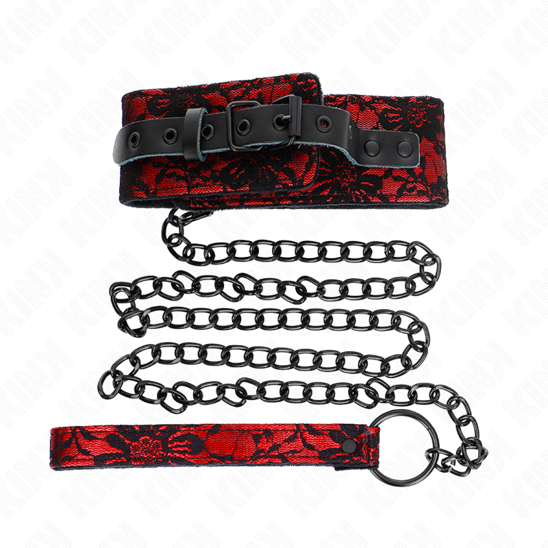 Collare BDSM con Cintura in Pelle Kink — 105 cm