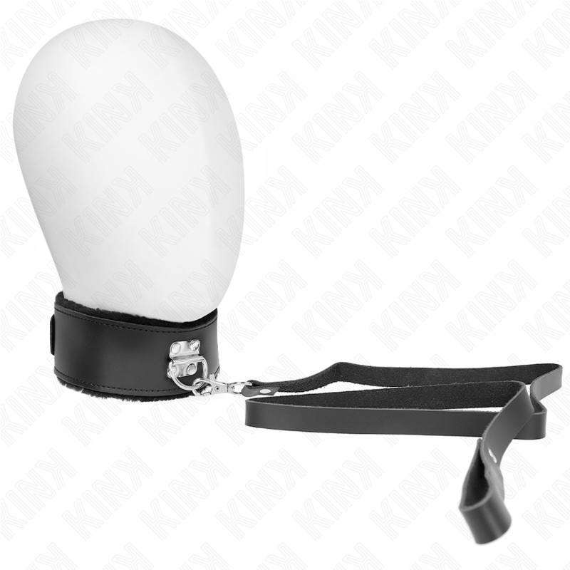 Collare BDSM con Cintura Kink — Pelle Nera, Regolabile