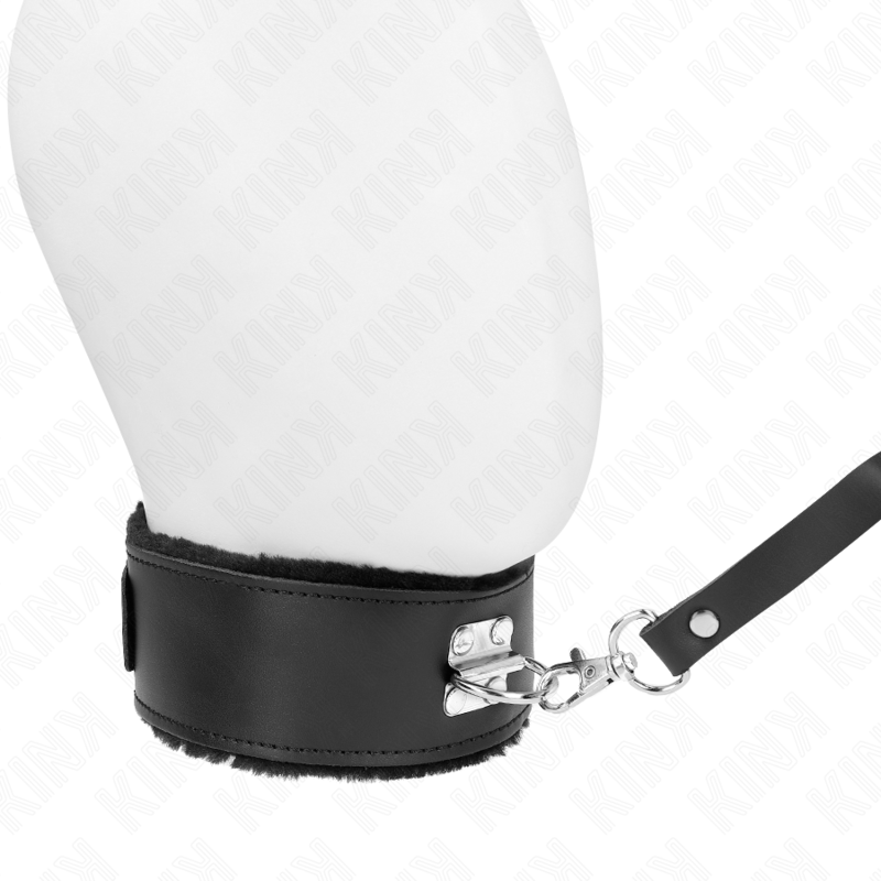 Collare BDSM con Cintura Kink — Pelle Nera, Regolabile