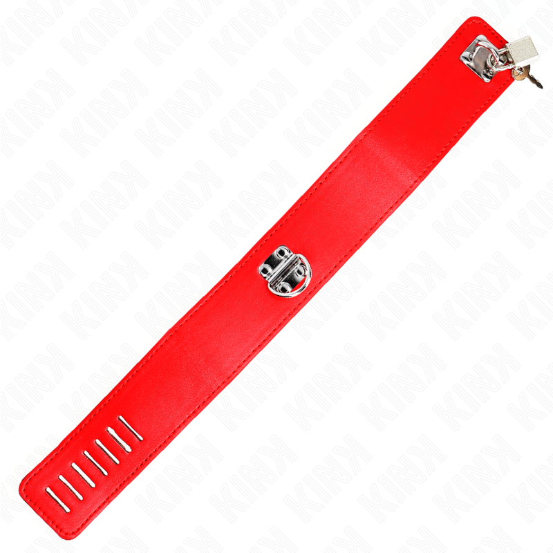 Collare BDSM con Cintura Kink — Regolabile, Rosso 5 cm