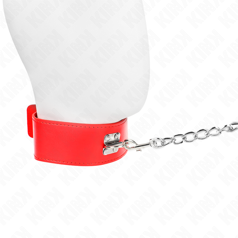 Collare BDSM con Cintura Kink — Regolabile, Rosso 5 cm