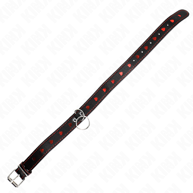 Collare BDSM con Guinzaglio Kink — Dettagli Cuore, 65 cm