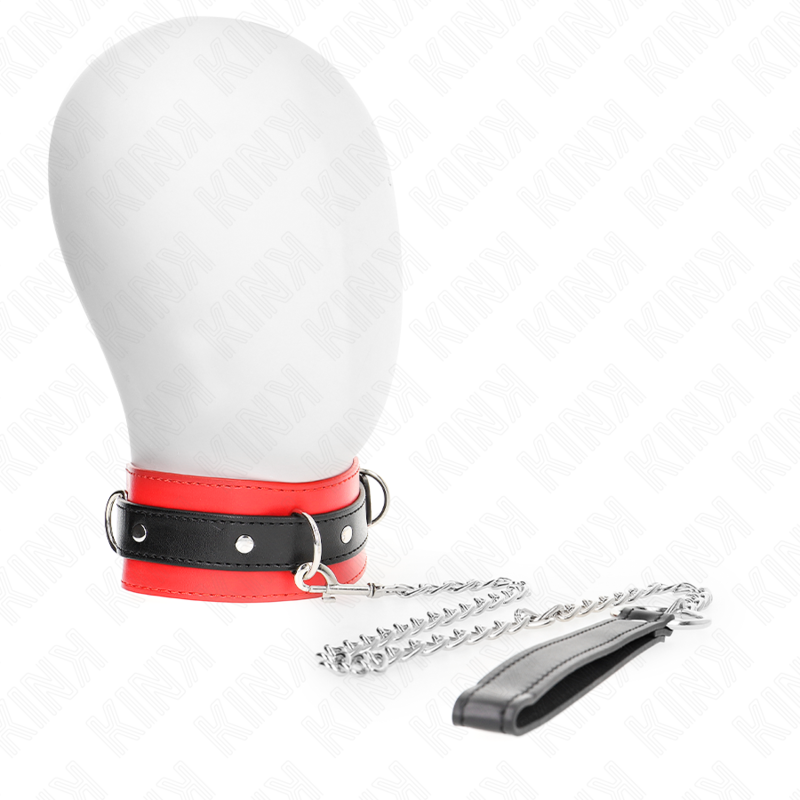 Collare BDSM con Cintura Kink — Rosso, 65 cm