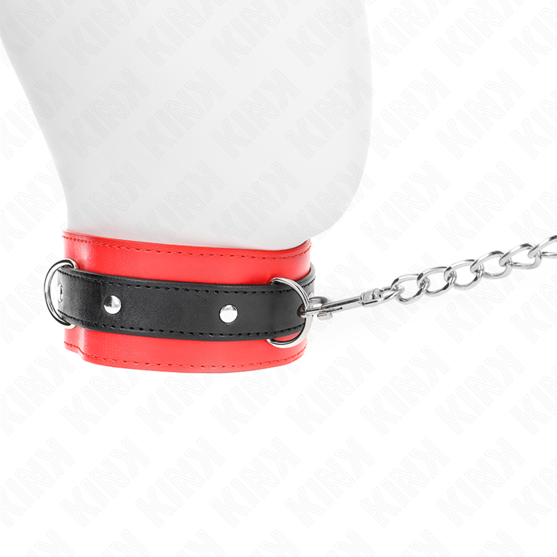 Collare BDSM con Cintura Kink — Rosso, 65 cm