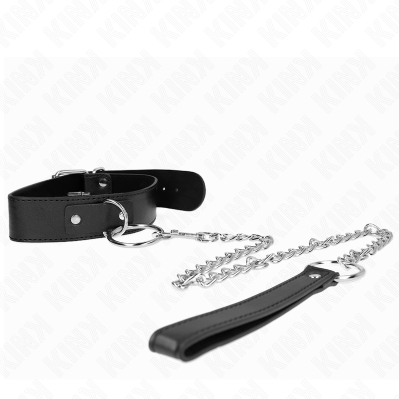 Collare BDSM con Guinzaglio Kink Base — Regolabile 36-43 cm