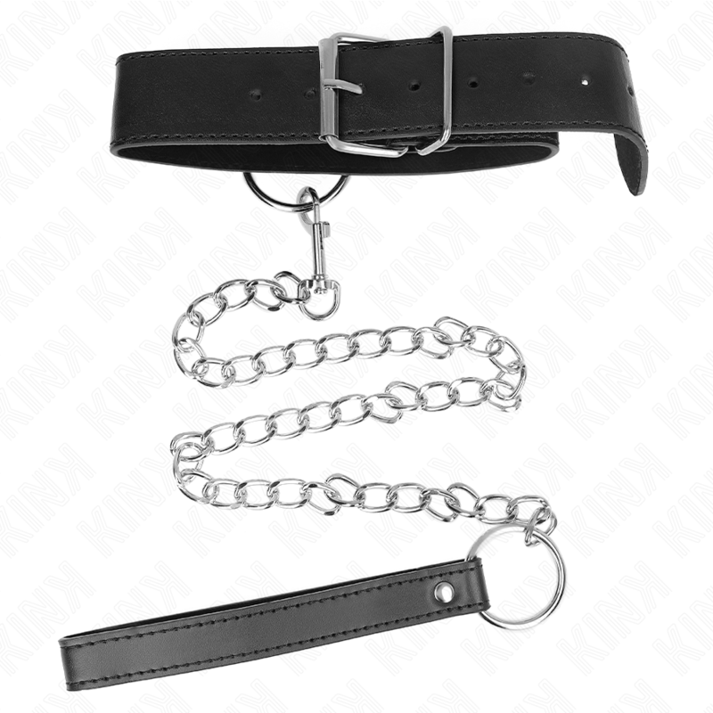Collare BDSM con Guinzaglio Kink Base — Regolabile 36-43 cm