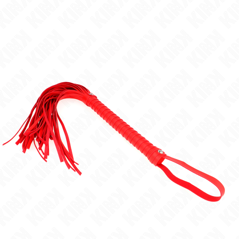 Frusta Bondage BDSM Kink — Manico Strutturato Rosso 48,5 cm