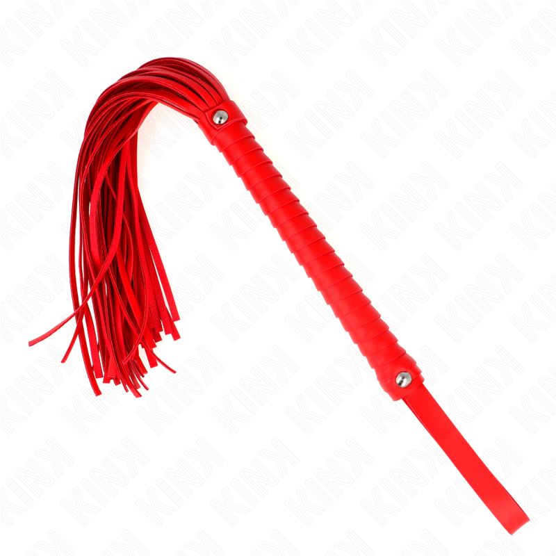 Frusta Bondage BDSM Kink — Manico Strutturato Rosso 48,5 cm