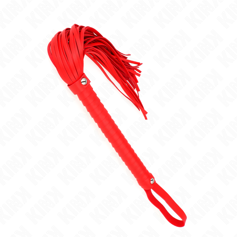 Frusta Bondage BDSM Kink — Manico Strutturato Rosso 48,5 cm