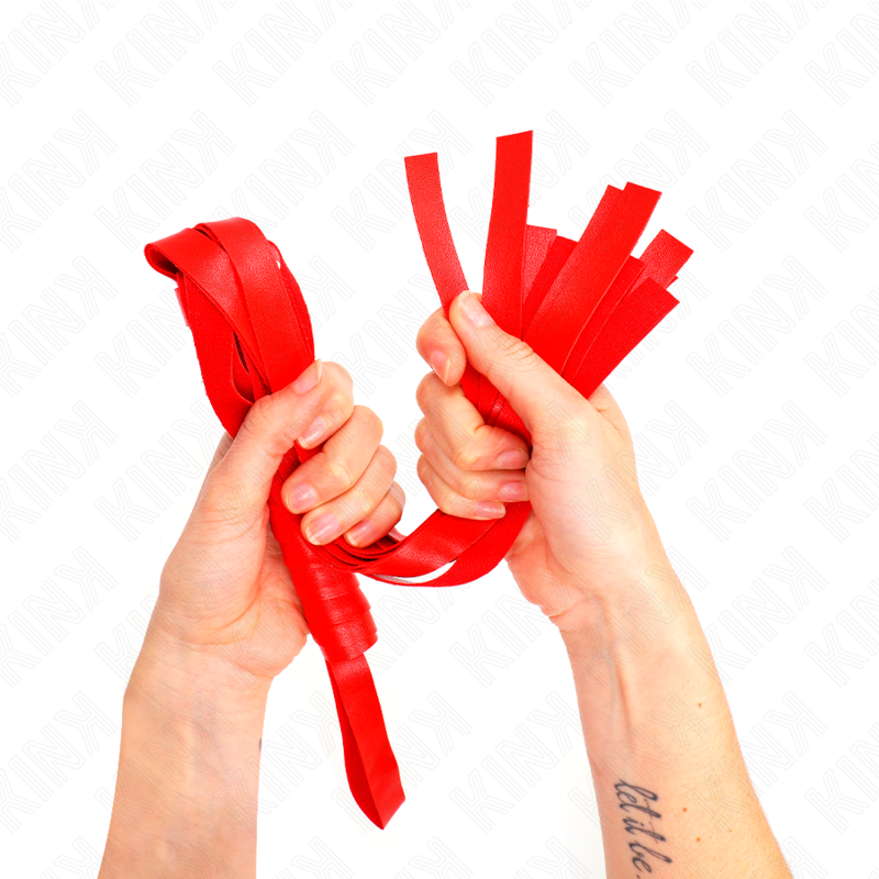 Frusta Bondage Coda Larga KINK Impact — 48,5 cm, Rossa