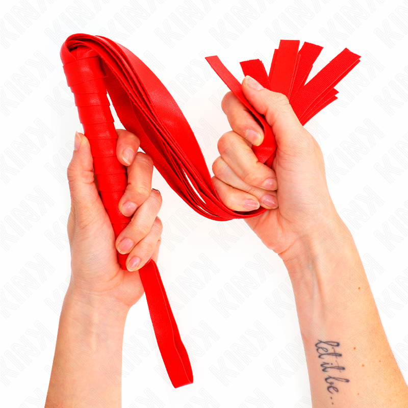 Frusta Bondage Coda Larga KINK Impact — 48,5 cm, Rossa