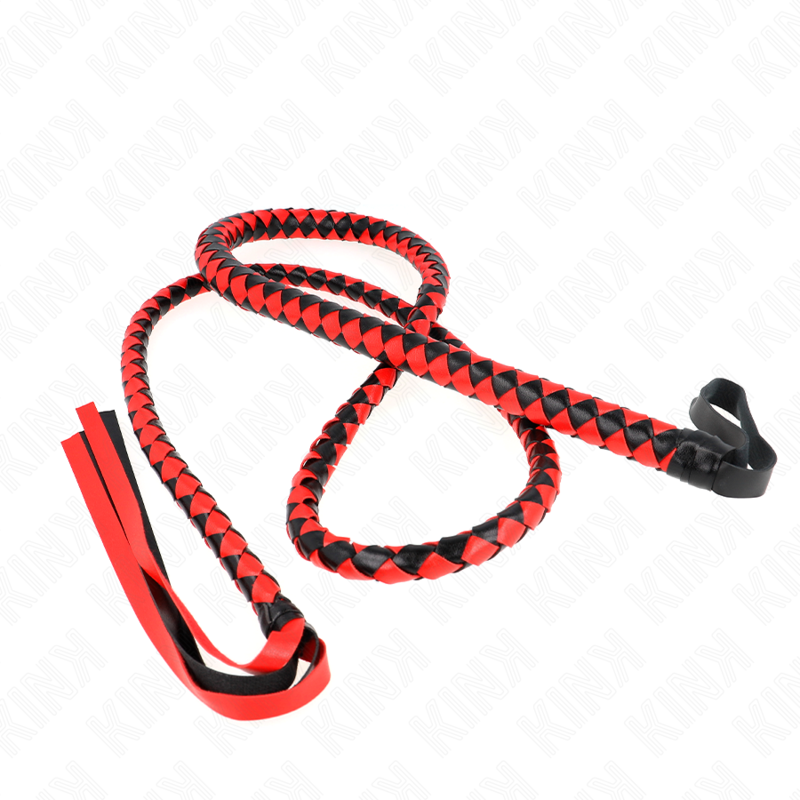 Frusta BDSM Lunga Kink Impact & Touch — 210 cm, Rossa
