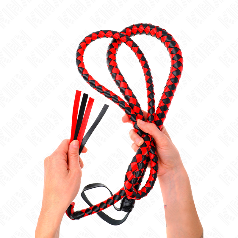 Frusta BDSM Lunga Kink Impact & Touch — 210 cm, Rossa