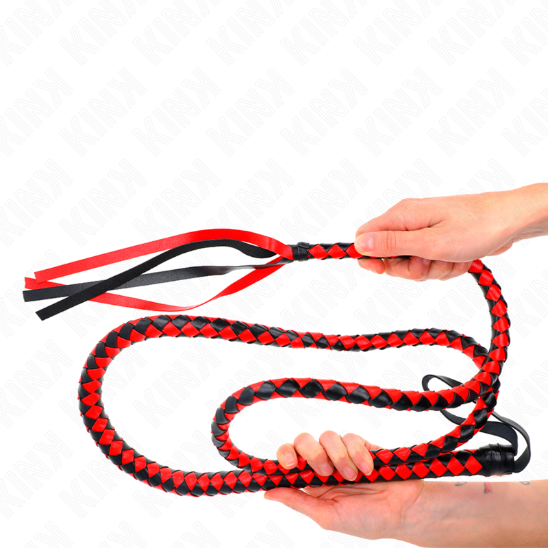 Frusta BDSM Lunga Kink Impact & Touch — 210 cm, Rossa