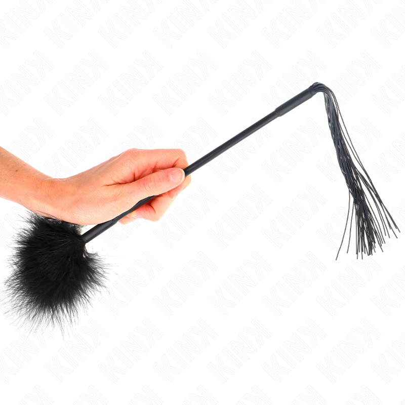 Frusta BDSM con Piume Kink — Silicone, 47 cm