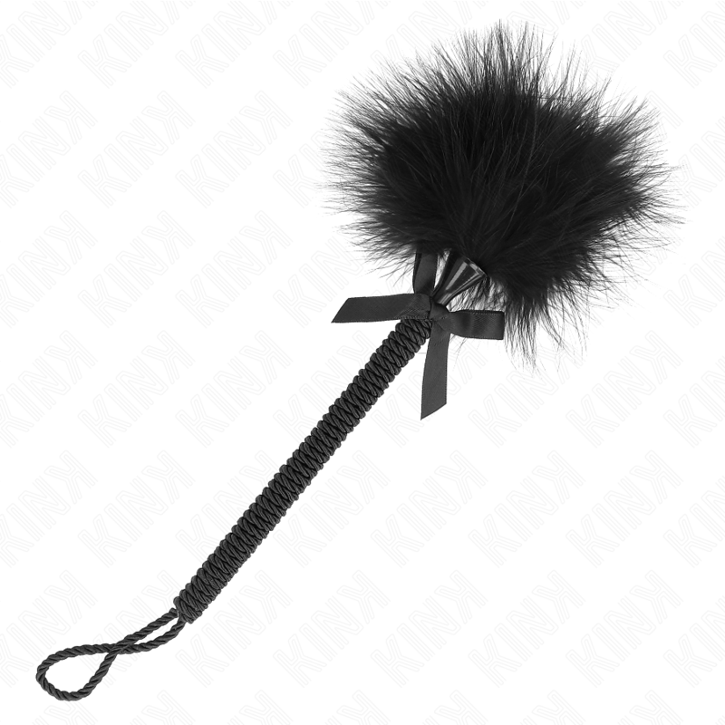 Frusta con Piume e Fiocco Kink — Corda Nylon, 25 cm