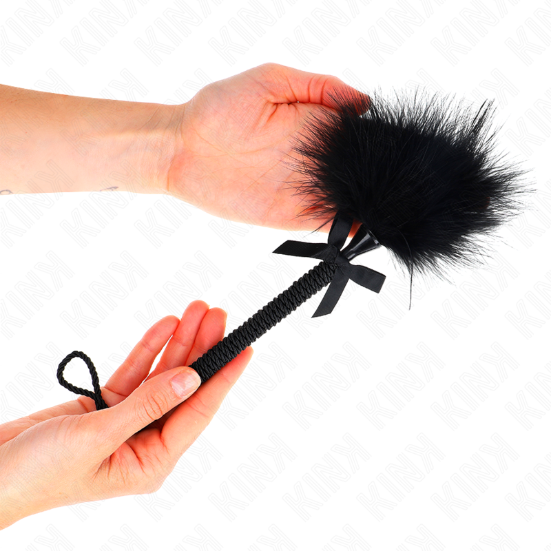 Frusta con Piume e Fiocco Kink — Corda Nylon, 25 cm