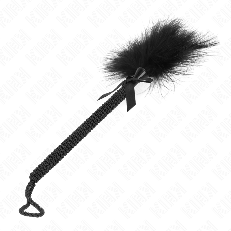 Frusta con Piume e Fiocco Kink — Corda Nylon, 25 cm