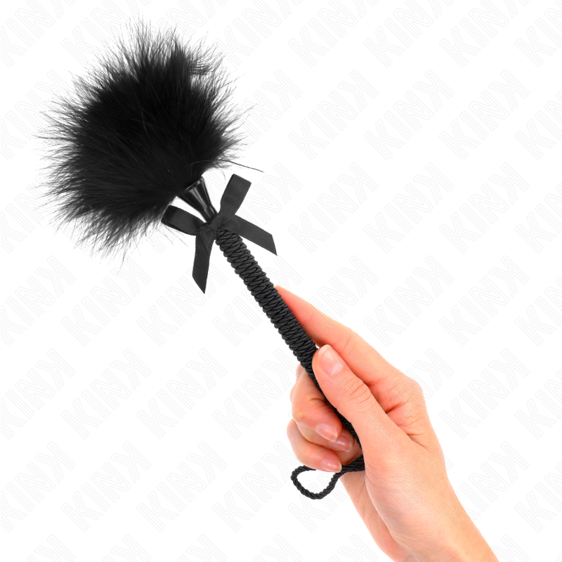 Frusta con Piume e Fiocco Kink — Corda Nylon, 25 cm