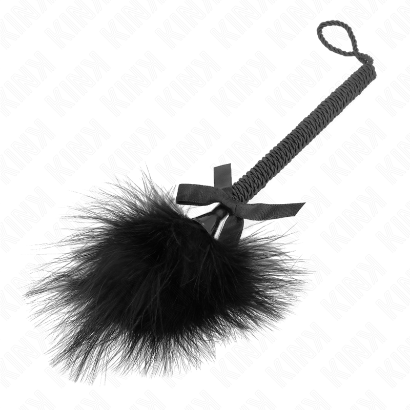 Frusta con Piume e Fiocco Kink — Corda Nylon, 25 cm