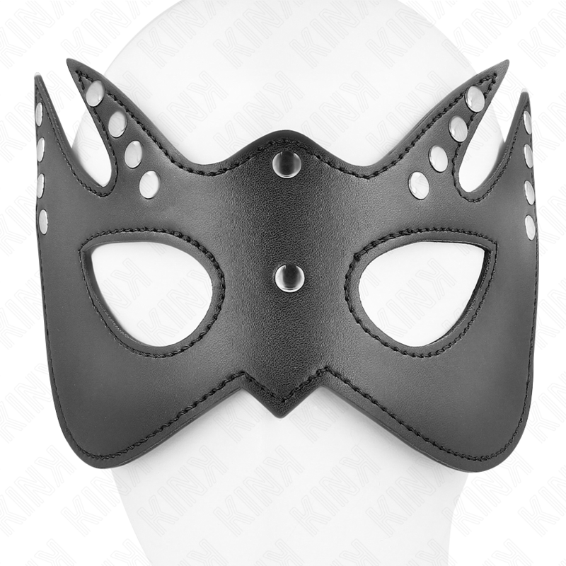 Benda per Occhi BDSM Kink Masked Allure — Maschera Pipistrello con Rivetti